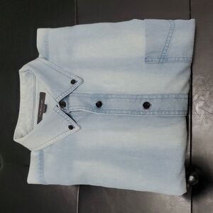 Mens croft & barrow X-LARGE Tall Denim,distressed long sleeve shirt